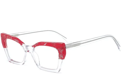 Lunettes papillon en acétate rouge #BS0218-0461
