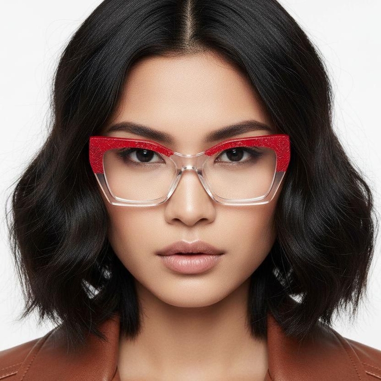 Butterfly Red Acetate Glasses #BS0218-0461