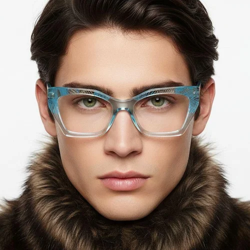 Lunettes en acétate bleu papillon #BS0218-0463