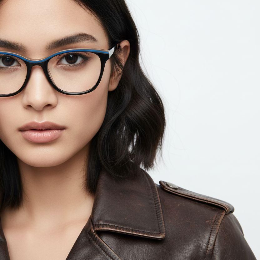 Oval Black Acetate Glasses #BS0218-0464