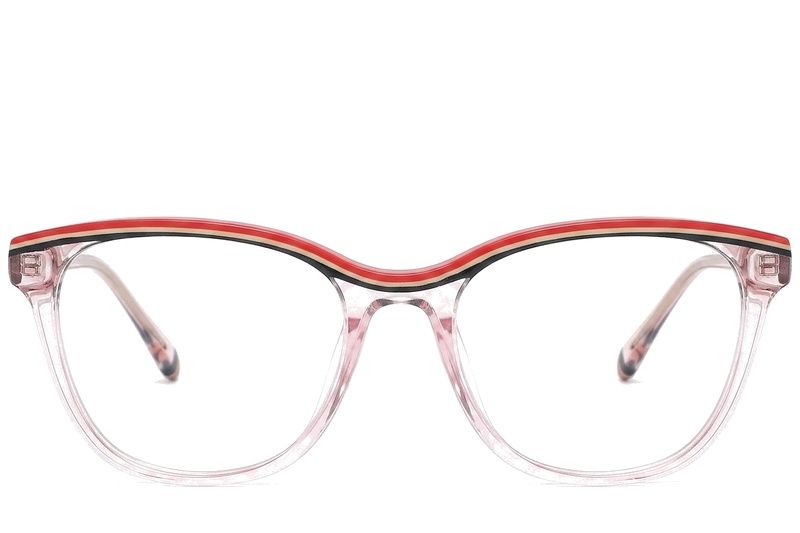 Oval Pink Acetate Glasses #BS0218-0465