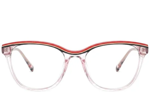 Lunettes ovales en acétate rose #BS0218-0465