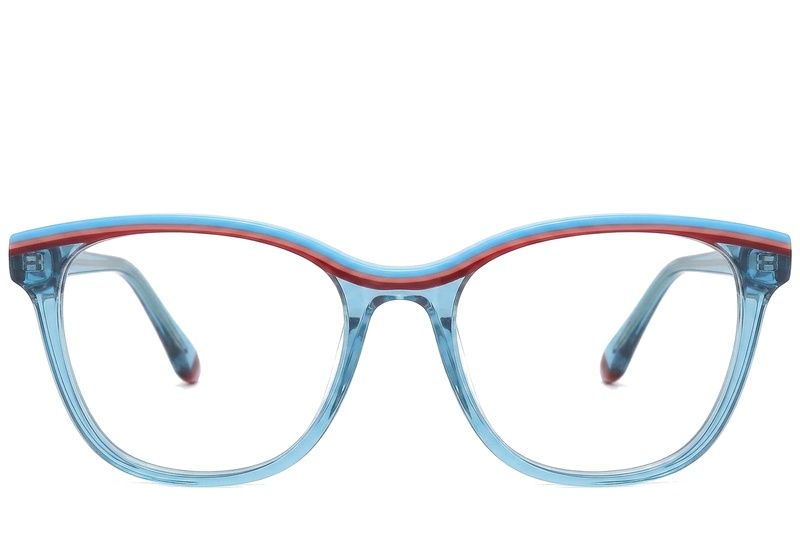 Occhiali ovali in acetato blu #BS0218-0467