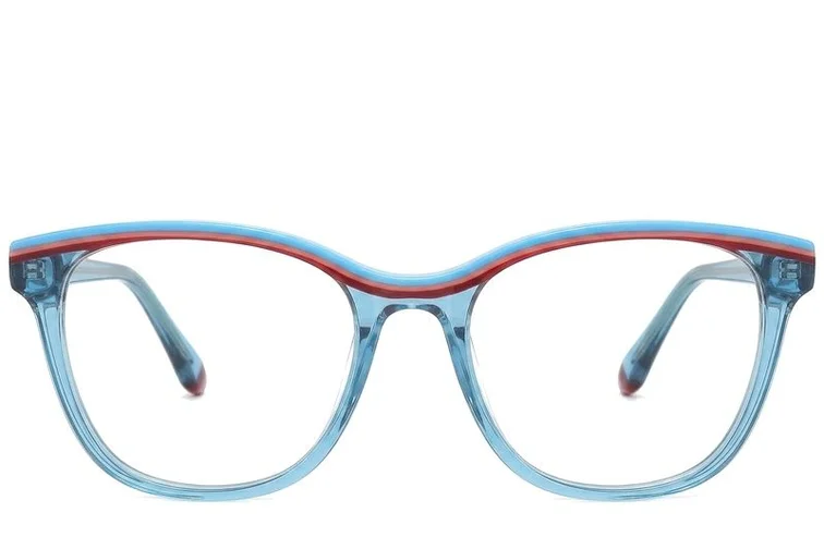 Occhiali ovali in acetato blu #BS0218-0467