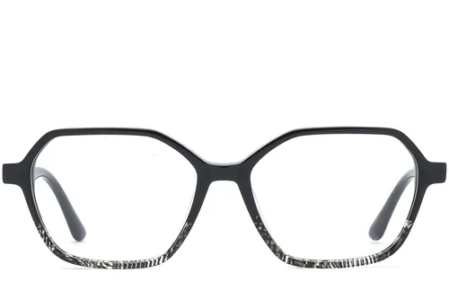 Lunettes géométriques en acétate noir #BS0218-0472