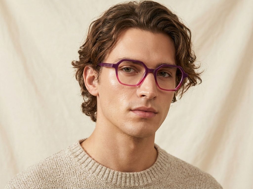 Geometric Purple Acetate Glasses #BS0218-0473