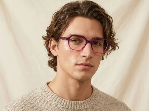 Lunettes géométriques en acétate violet #BS0218-0473