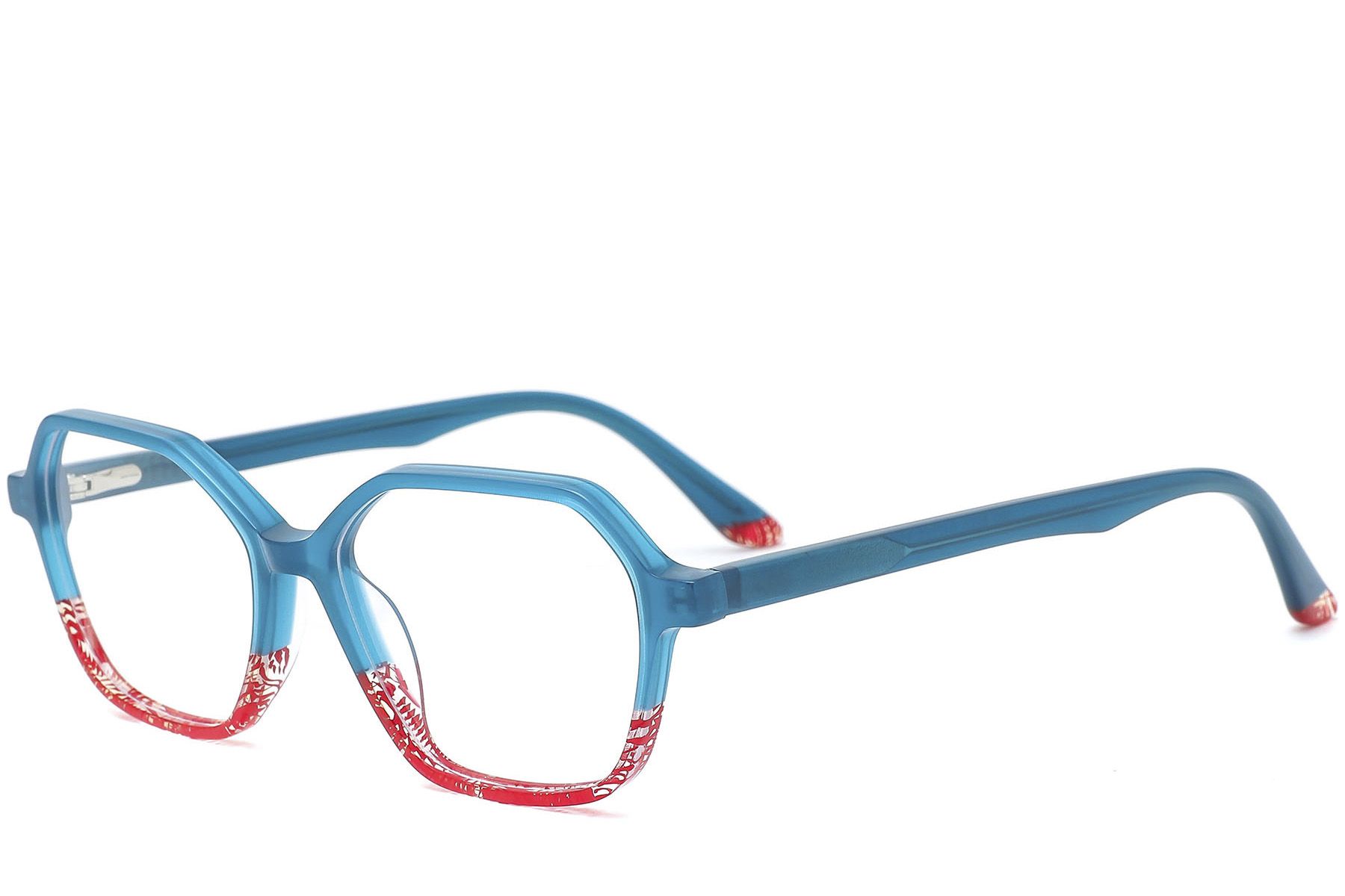 Gafas geométricas de acetato azul #BS0218-0474