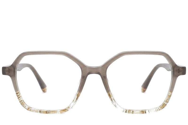 Occhiali in acetato marrone con motivo geometrico #BS0218-0475