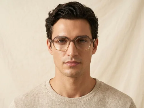 Lunettes géométriques en acétate brun #BS0218-0475