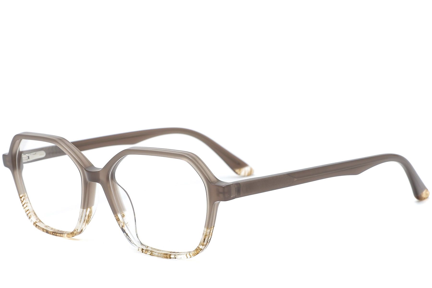 Gafas geométricas de acetato marrón #BS0218-0475