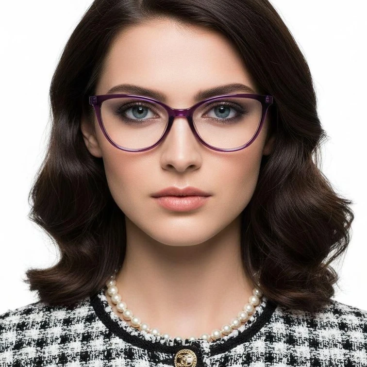 Gafas de acetato moradas con forma de mariposa #BS0218-0478