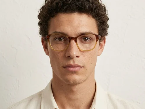 Lunettes ovales en acétate brun #BS0218-0481