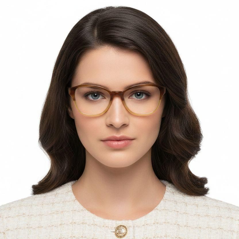 Oval Brown Acetate Glasses #BS0218-0481