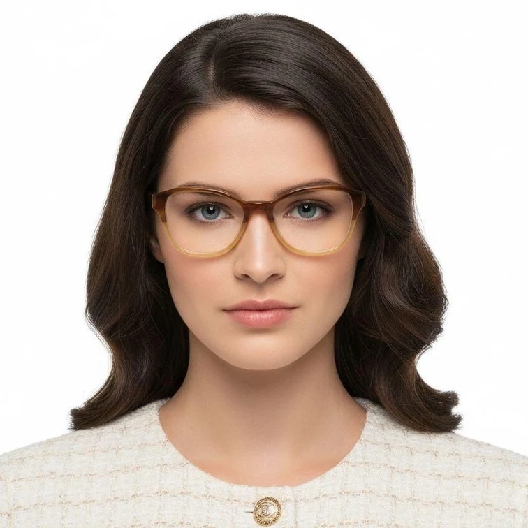 Gafas ovaladas de acetato marrón #BS0218-0481