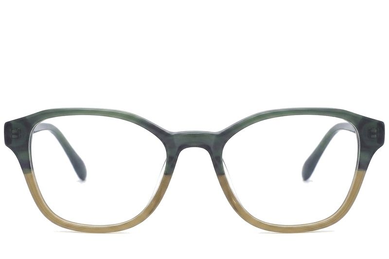 Ovale groene acetaatglazen #BS0218-0482