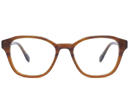 Lunettes ovales en acétate brun #BS0218-0483