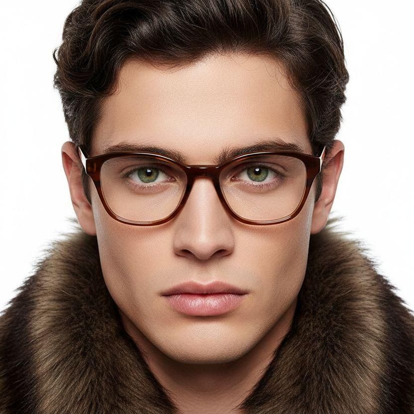 Oval Brown Acetate Glasses #BS0218-0483