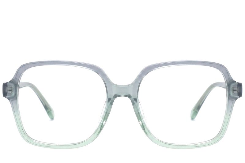 Rectangular Green Acetate Glasses #BS0218-0485