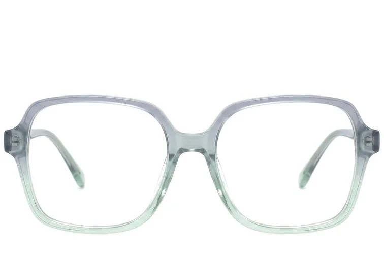Rectangular Green Acetate Glasses #BS0218-0485