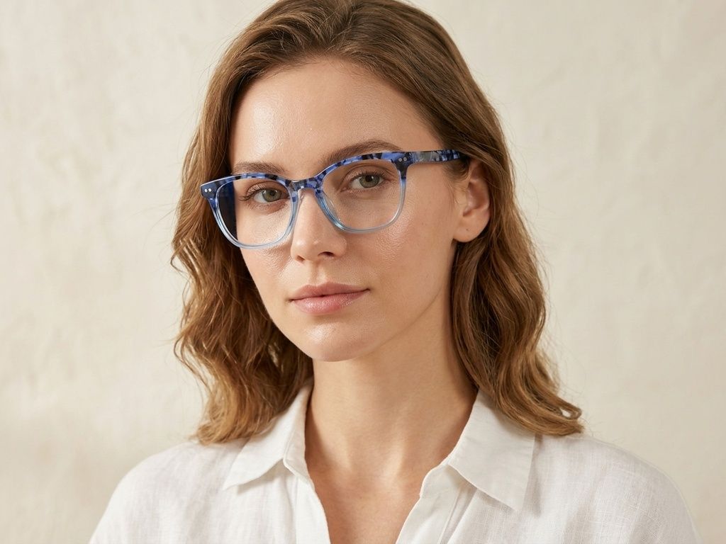 Occhiali in acetato blu farfalla #BS0218-0490