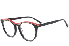 Runde schwarze Acetatbrille #BS0218-0492