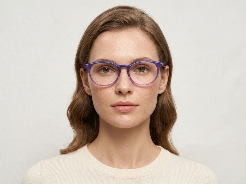 Round Purple Acetate Glasses #BS0218-0493