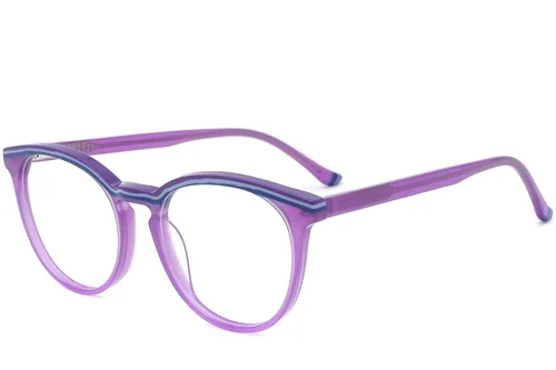 Lunettes rondes en acétate violet #BS0218-0493
