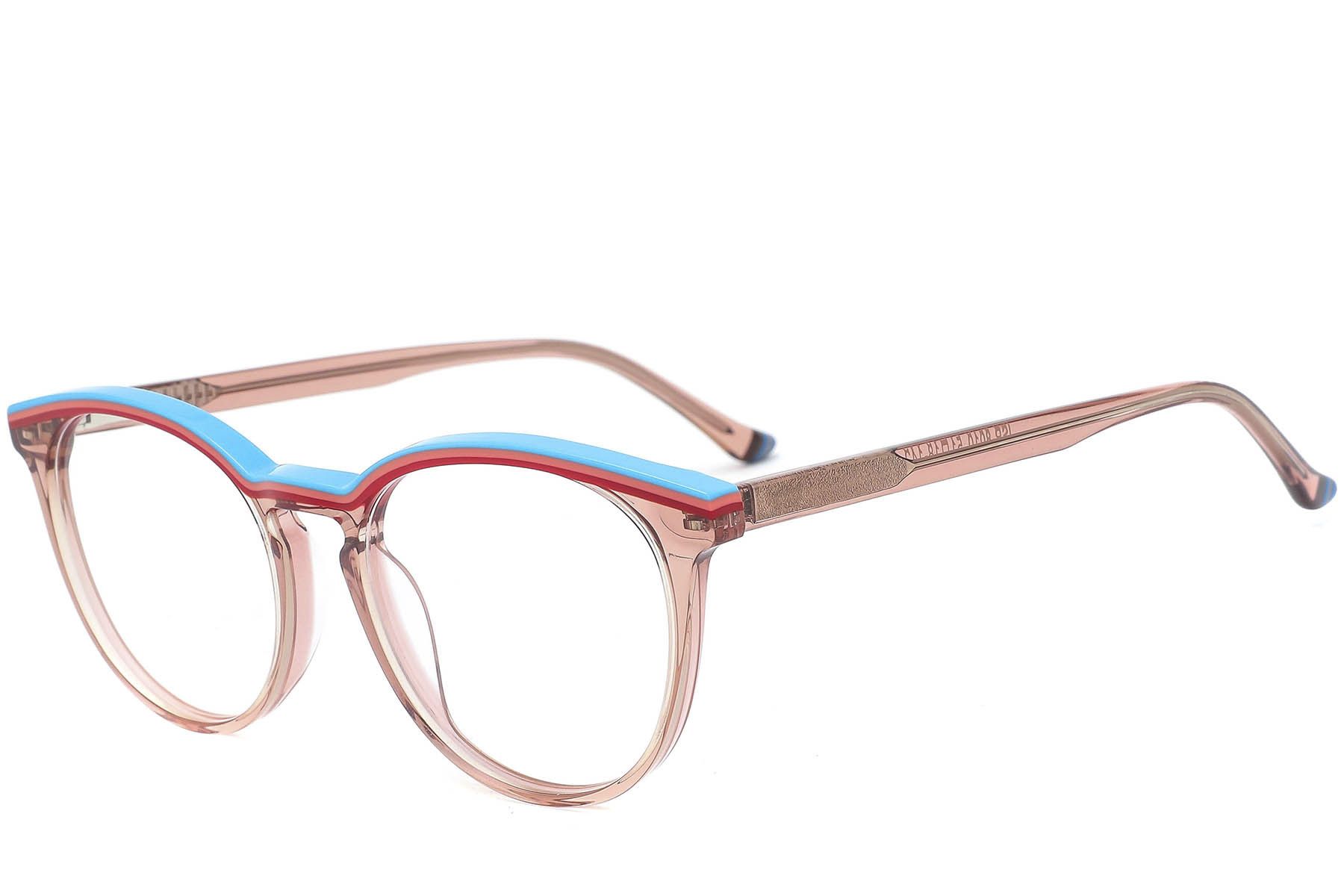 Gafas redondas de acetato rosa #BS0218-0494