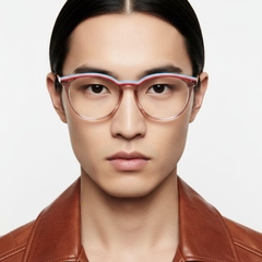 Gafas redondas de acetato rosa #BS0218-0494