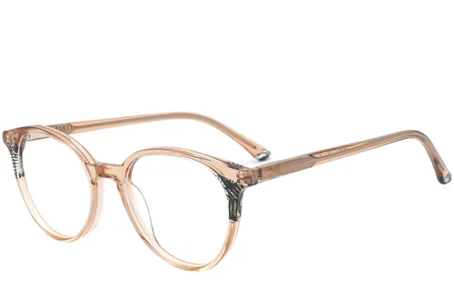 Lunettes rondes en acétate brun #BS0218-0497