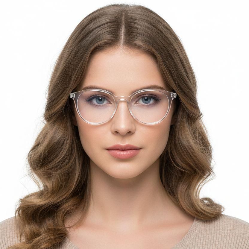 Gafas redondas de acetato transparente #BS0218-0499