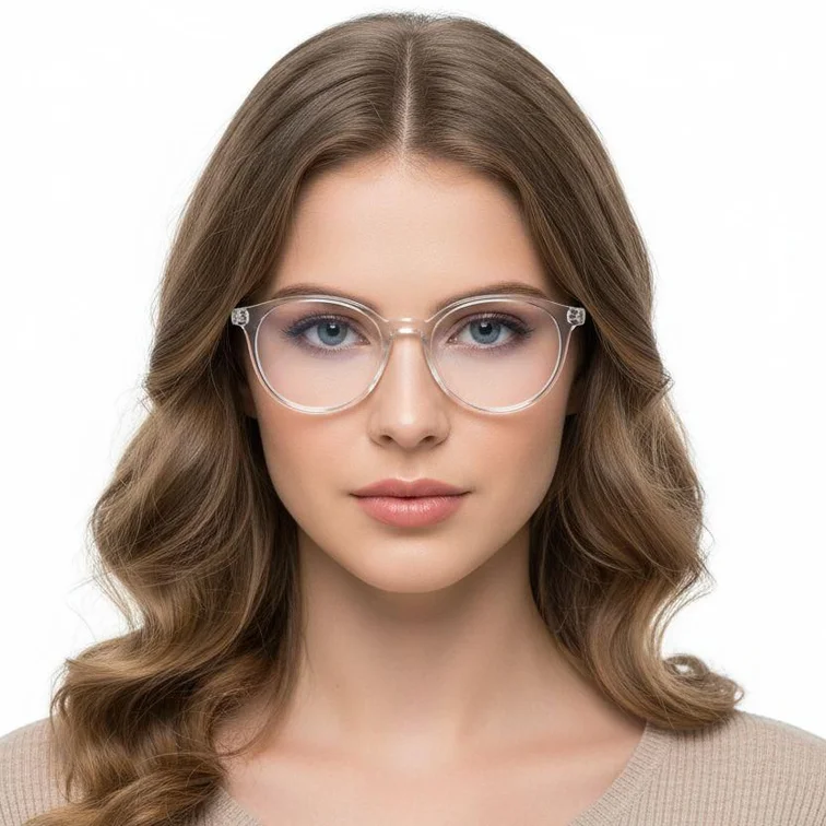 Round Transparent Acetate Glasses #BS0218-0499