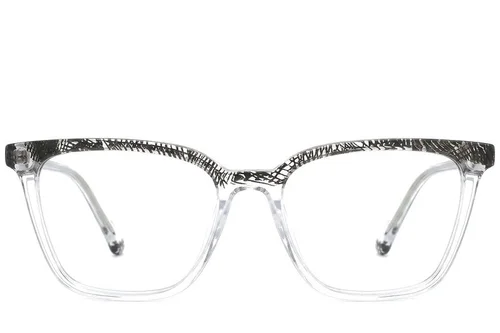 Verres rectangulaires en acétate transparent #BS0218-0501