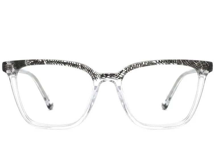 Gafas rectangulares de acetato transparente #BS0218-0501