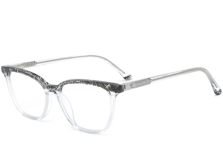 Gafas rectangulares de acetato transparente #BS0218-0501