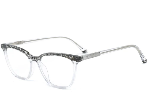 Rectangular Transparent Acetate Glasses #BS0218-0501