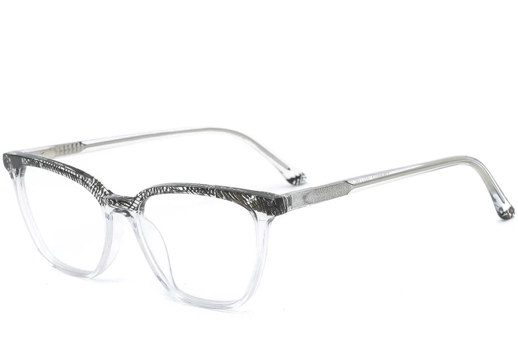 Gafas rectangulares de acetato transparente #BS0218-0501