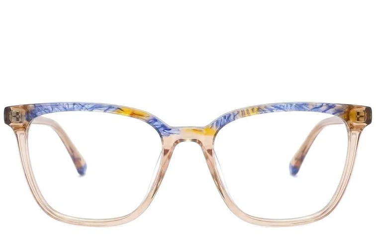 Rectangular Brown Acetate Glasses #BS0218-0502