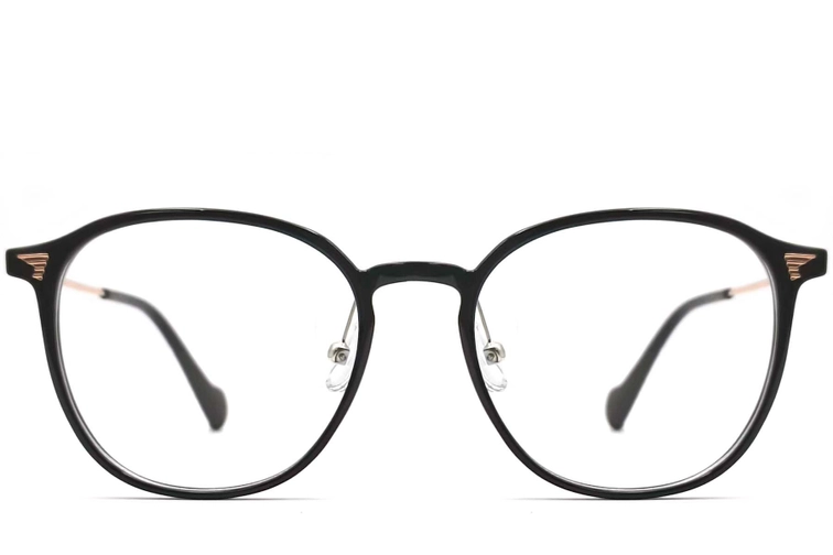 Oval Black Metal Glasses #BS0406-0001