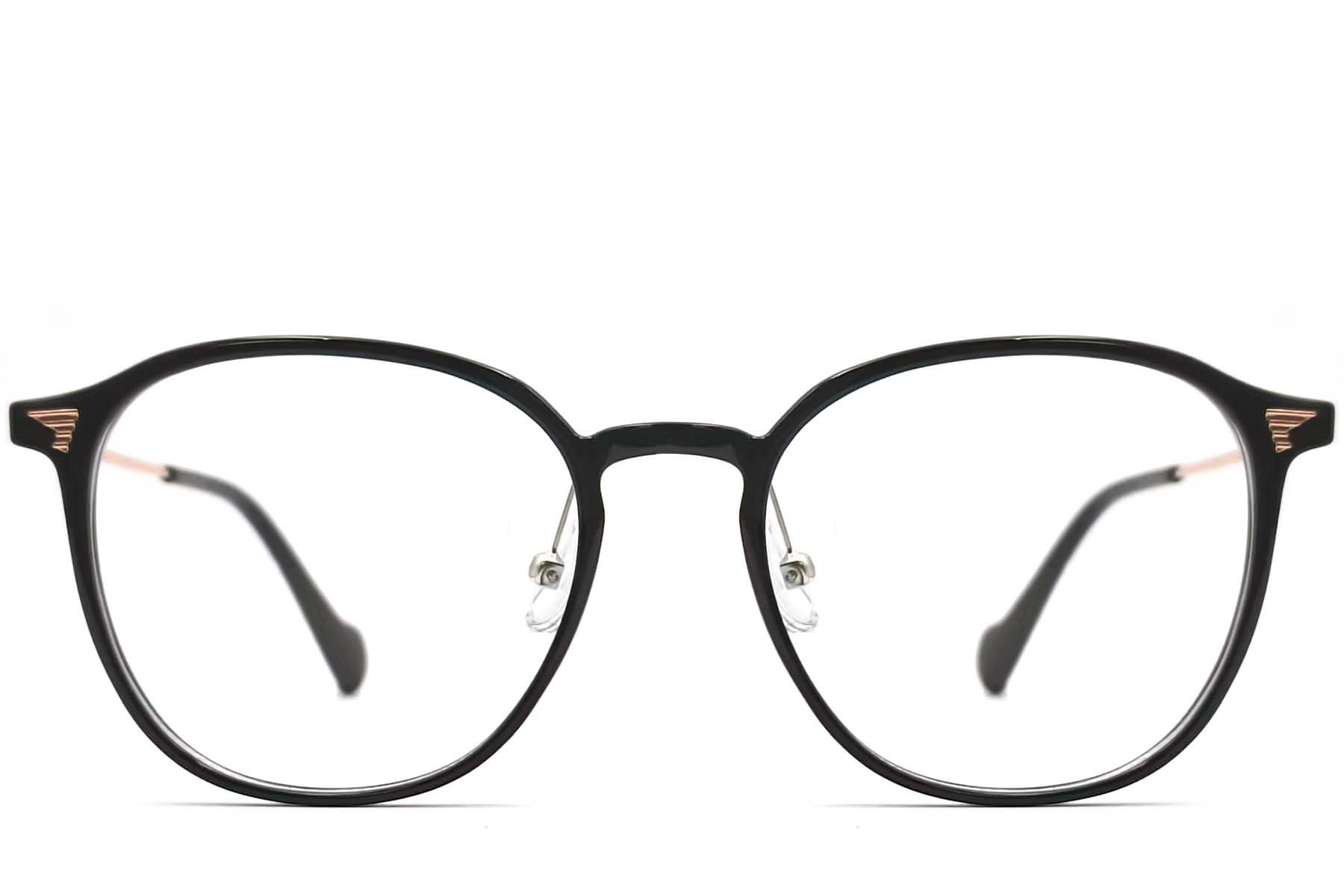 Oval Black Metal Glasses #BS0406-0001