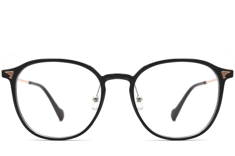 Ovale schwarze Metallbrille #BS0406-0001