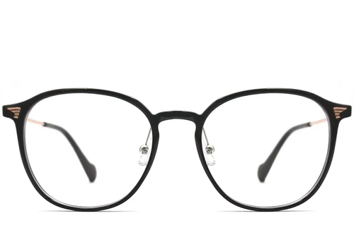 Gafas ovaladas de metal negro #BS0406-0001
