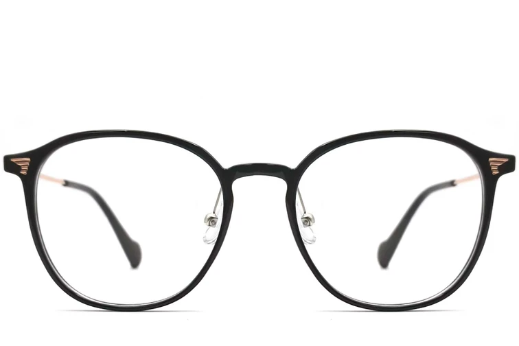 Oval Black Metal Glasses #BS0406-0001