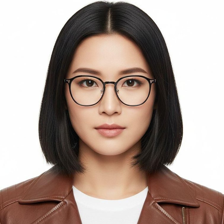 Ovale schwarze Metallbrille #BS0406-0001