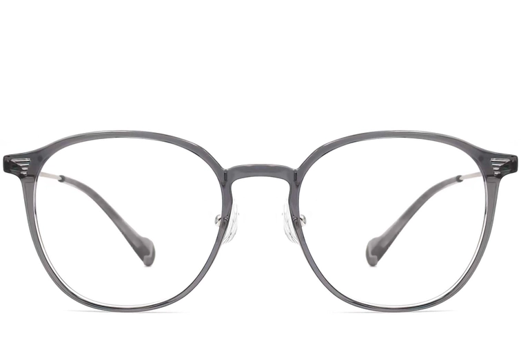 Oval Grey Metal Glasses #BS0406-0002