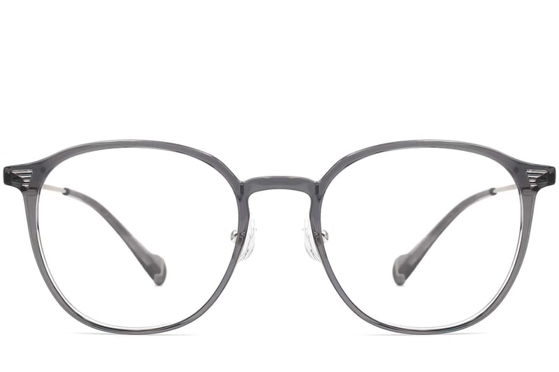 Oval Grey Metal Glasses #BS0406-0002