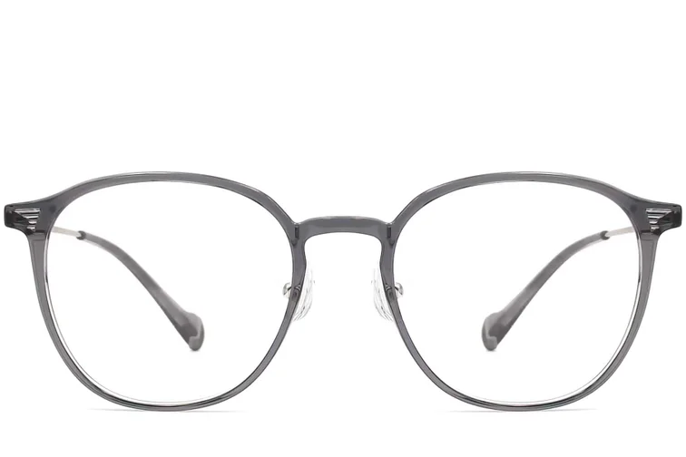Oval Grey Metal Glasses #BS0406-0002