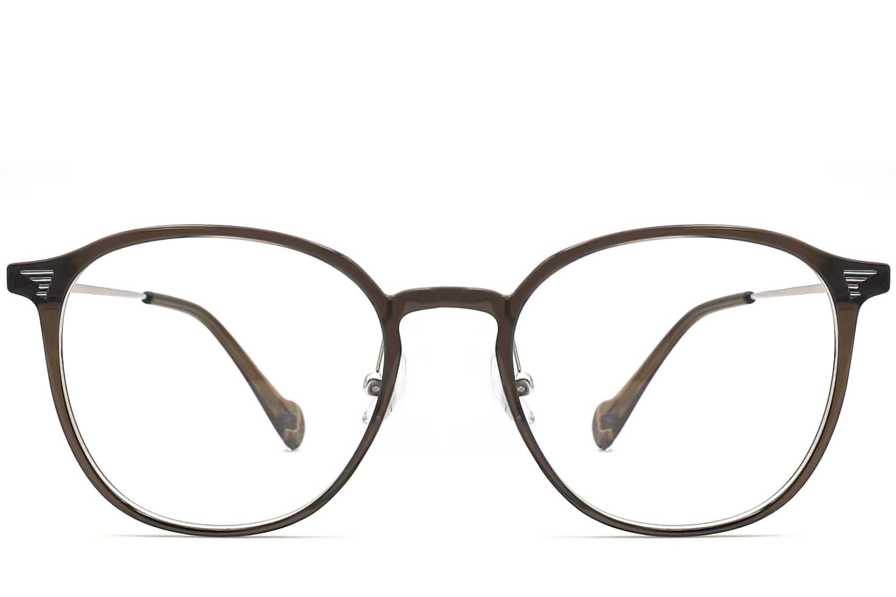Oval Brown Metal Glasses #BS0406-0003