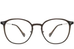 Oval Brown Metal Glasses #BS0406-0003